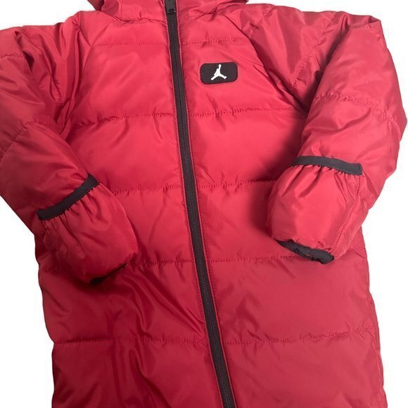 Jordan Infant Baby 9m Red Zip Front Jumpman Puffer Snowsuit 556578 - Picture 3 of 9